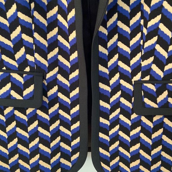 ANNE KLEIN Suit Separates Multi Coloured Geo Print Open Front Blazer - Picture 6 of 13